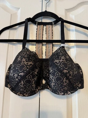 Sujetador Aerie Demi Floral Corazón Encaje Con Cable Negro Talla US 34 DD Nuevo Foto 1 de 4