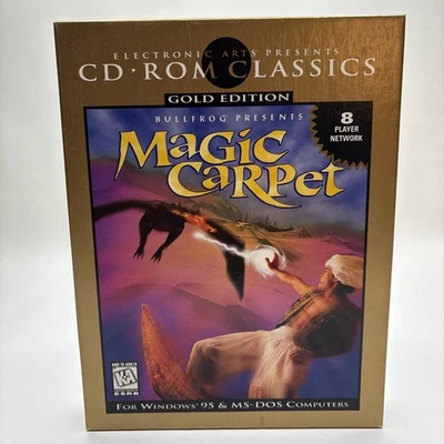 Magic Carpet (PC, 1996) Computer Video Game Vintage Gold Edition Big Box Rare - Image 1 of 4