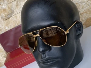 Gafas de sol Cartier Vendome Louis 1983 vintage doradas aviador 59-16 140 caja Francia - Imagen 1 de 24