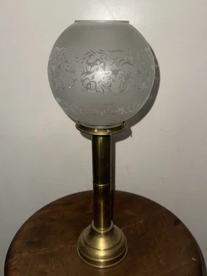 Pair Vintage Dutch DHR 1930 nautical ships lantern brass-glass diner candlestick - Image 1 of 4