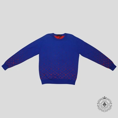 Suéter Louis Vuitton Monograma Degradado Jacquard en Azul/Rojo  Foto 1 de 4