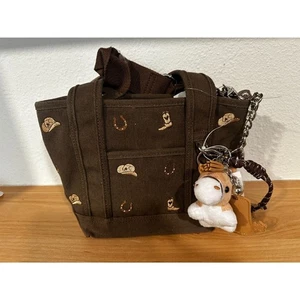 Mini Bolso de Mano Madden Girl Marrón Bota de Vaquero Occidental Caballo Bordado Lona Nuevo con Etiquetas - Imagen 1 de 4