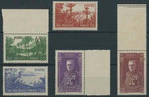 MONACO 1937, Gartenanlagen und Fürst Louis II, Prachtsatz, - Picture 1 of 1