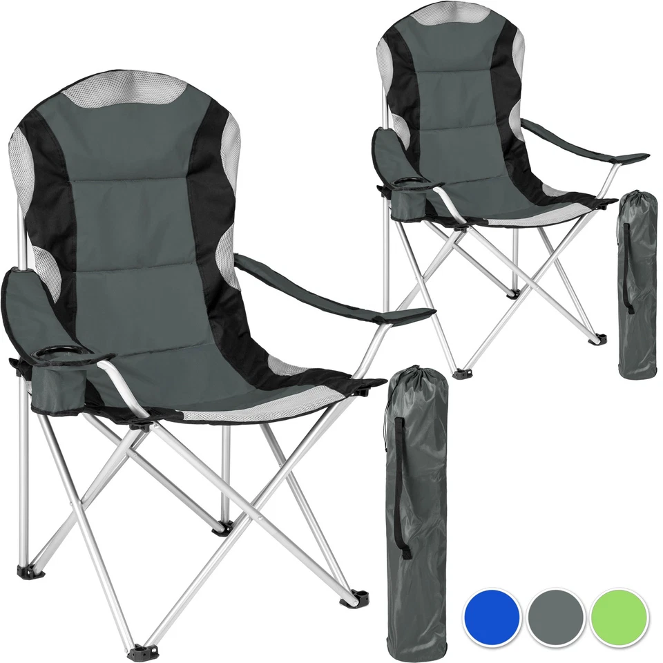 2x SEDIA PIEGHEVOLE DA CAMPEGGIO CON BORSA CAMPING SEDIA SPIAGGIA ESTERNO VERDE - Immagine 1 di 1