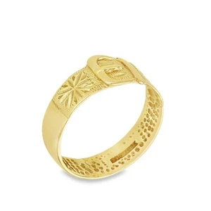 Anillo con hebilla de oro amarillo de 9 quilates - tamaño Q - 8 mm - Imagen 1 de 5