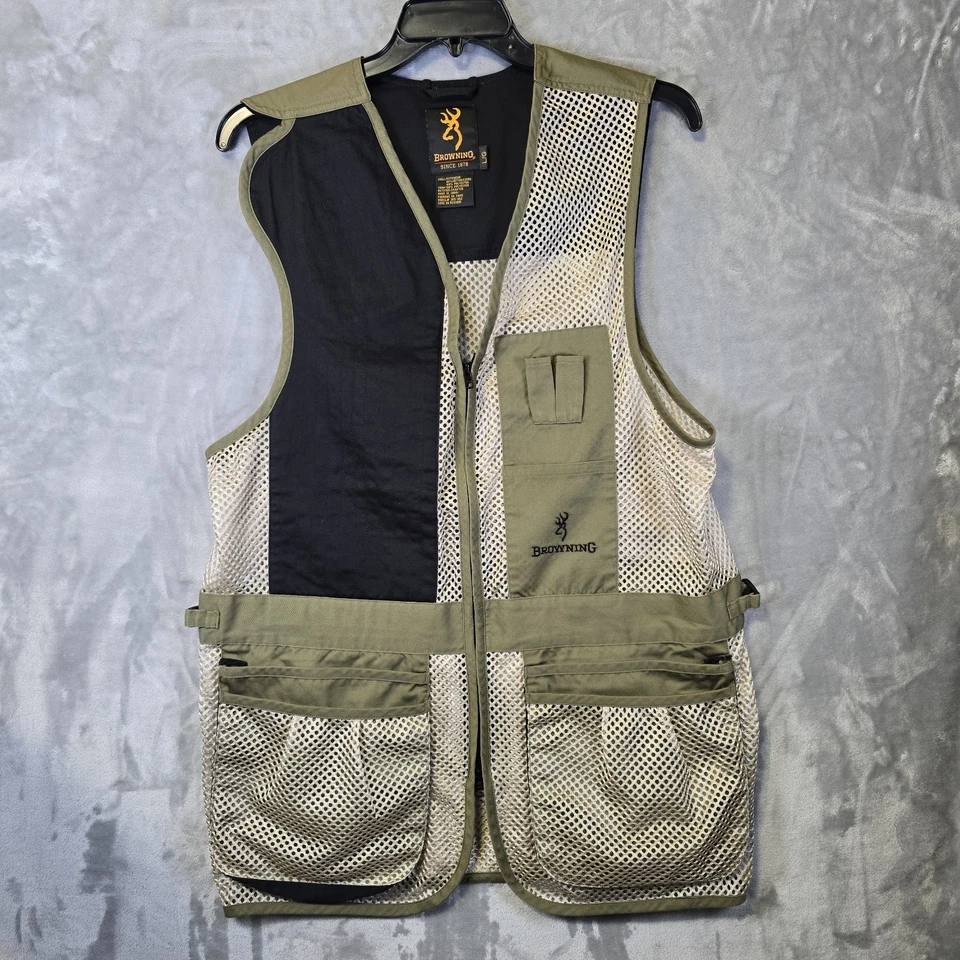 Browning Trapper Creek Vest Mens L Sage Green Mesh Hunting Fishing Outdoor - Image 1 of 4