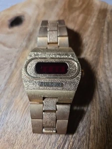 Rare 70’s Bulova Computron 10K RGP N4 LED Bracelet Watch Untested Lot 1 - Picture 1 of 7