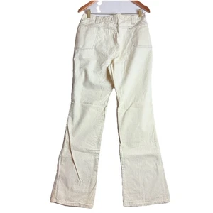 Vintage Sears Hands Off Pants Mens 32x32 Off White Cotton 1970s Canvas Flare T80 - Picture 1 of 9