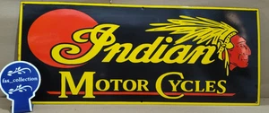 Insegna smaltata porcellana moto indiane 36 x 15 pollici 1 lato - Foto 1 di 6