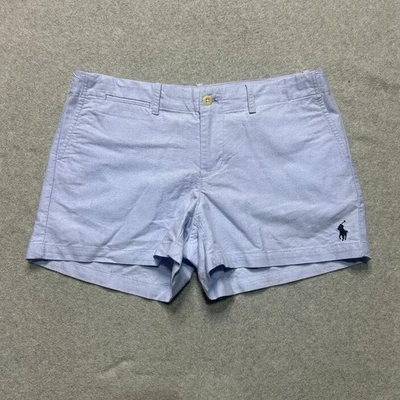 Polo Ralph Lauren Oxford Shorts Womens 4 Blue 4" Classic Fit Mid Rise Pony - Image 1 of 4