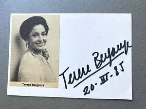 TERESA BERGANZA (†2020) signed Ausschnitt/Briefkarte 10x15 Autogramm - Picture 1 of 2