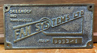 Rare Vintage Greenock et Manchester Fan System Ltd petite plaque en laiton A112