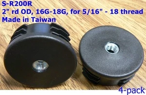 Inserto de muebles de enchufe de rueda Oajen para 5/16" - 18 hilos, para tubo OD de 2"", 4 piezas - Imagen 1 de 1