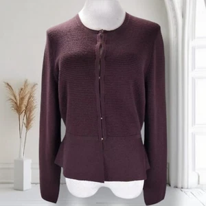 Hugo Boss Cardigan Sweater Size L  Superfine Merino Wool Crew Neck Sweater  - Picture 1 of 13