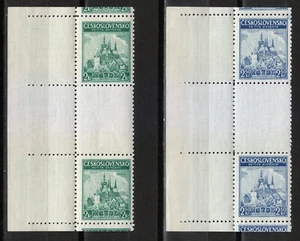 Czechoslovakia 1937 MNH Mi 375ZS-376ZS Saint Vitus Cathedral, Prague ** - Picture 1 of 2