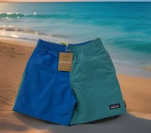 Patagonia Kids Size XL(14) Baggies Shorts 5" Lined Harlequin Subtidal Blue 67036 - Picture 1 of 7