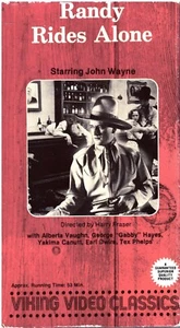 RANDY RIDES ALONE- John Wayne, Alberta Vaughn, George Gabby Hayes VHS LN - Picture 1 of 2