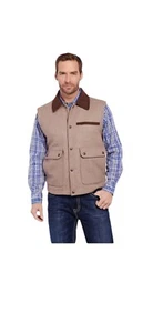 CRIPPLE CREEK WOOL MELTON VEST WITH MICROSUEDE TRIM XXL CARRY POCKET 2X MENS - Picture 1 of 8