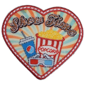 Show Time Applique Patch - Movie, Popcorn, Soda, 3D Glasses 2.25" (Iron on) - Picture 1 of 1