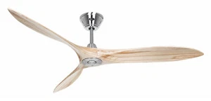 DC ceiling fan with Remote Indoor fan Eco Airscrew Chrome / Wood 152 cm 60" - Picture 1 of 3