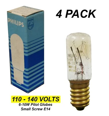 4 x 110V - 140V 6W Pilot Light Globes Bulbs E14 Small Edison Screw SES - Image 1 of 3