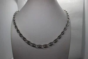 COLLANA ARGENTO UOMO MAGLIA MARINARA RODIATA CM 50 GR. 20 EXPLOIT - Foto 1 di 6