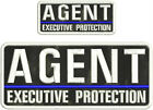 Agent Executive Protection Emb Patch 4X10 And 2X5 Velcr@ On Back  White On Blk M