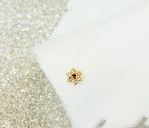 Indian Designer Nose Ring 22k Gold Plated Crock Screw Nose Ear Pin Mother's Gift - Picture 1 of 6