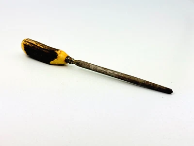 Vintage Deer Antler Stag Handle Hone Knife Sharpener w/ Plenty Ridging 11.5"L - Image 1 of 4