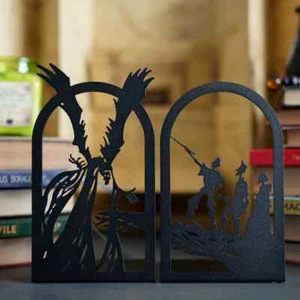 Litjoy Magical Harry Potter The Tale Of The Three Brothers Metal Bookends NIB - Picture 1 of 9