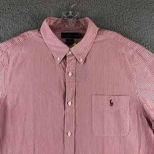 Neu mit Etikett Ralph Lauren RL Untucked Fit Seersucker Hemd Herren 2XL rot gestreift Slim Fit - Bild 1 von 12
