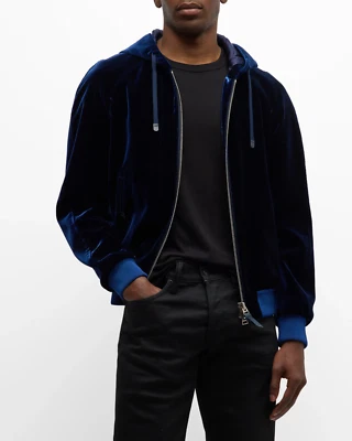 Best Dressed $4,300 w/Tax TOM FORD Highest End Blue Velvet Leather Accents Hood - Image 1 of 4