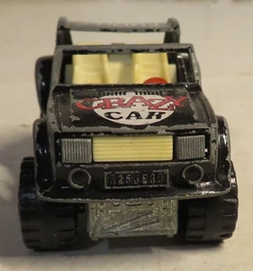 Majorette # 267 4x4 Crazy Car Lifted Black with White Interior 1/55 Scale E Used - Picture 1 of 16