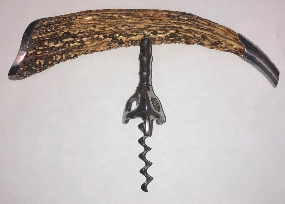 Parafuso de cortiça esterlina vintage grande 1800’s Gorham Stag - Imagem 1 de 4