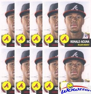(10) 2018 Topps Living Set #19 RONALD ACUNA ROOKIE MINT 1953 Style SOLD OUT