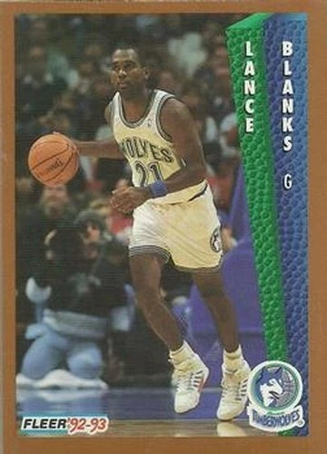 #378 Lance Blanks - Minnesota Timberwolves - 1992-93 Fleer Basketball - Image 1 of 1