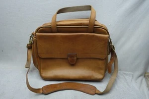 Hartmann Leather Travel Carry On Brown Messenger Leather Laptop - Picture 1 of 10