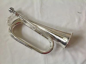 PROFESSIONAL Bb BUGLE SILVER PLATED - Picture 1 of 3