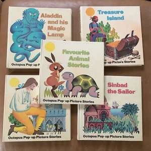 FIVE Octopus Pop-Up Picture Stories 1979 Aladdin Sinbad Gustav Seda/ Jiri Paul - Picture 1 of 7