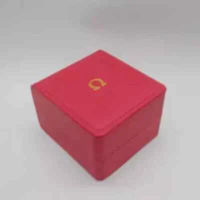 Omega Red & Gold Sign Used Leatherette Watch Box Travel Pouch Case - Image 1 of 4