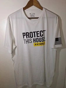 Men's 2XL Under Armour Mens Heatgear Protect This House I Will White T-Shirt - Picture 1 of 9