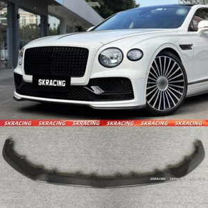 For Bentley Flying Spur 2020-2024 Real Carbon Fiber Front Bumper Lip Splitter - Picture 1 of 9