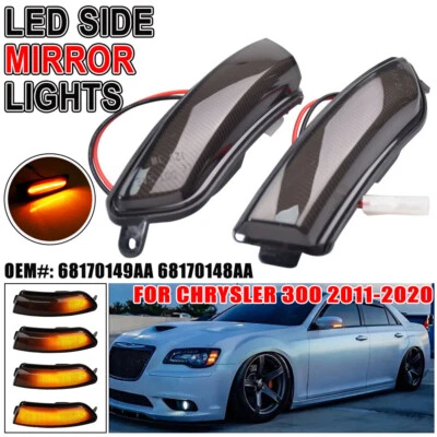 Luz de señal de giro LED secuencial retrovisor para Chrysler 300 2011-2020 Foto 1 de 4