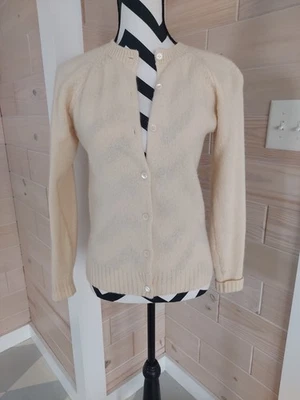 LL Bean Cardigan Sweater Vintage Off Whote Medium - Image 1 of 4