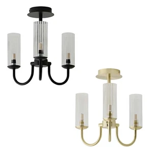 Lámpara de techo de 3 vías estilo araña pantallas de vidrio lámpara de salón - Imagen 1 de 20