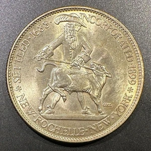 1938 New Rochelle New York Commemorative Half Dollar Very Low Mintage - Picture 1 of 2