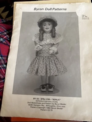 Patrón de muñeca Byron vintage POR - SFBJ 236 - Molde de muñeca SONJA, vestido y patrón - Sin cortar Foto 1 de 4