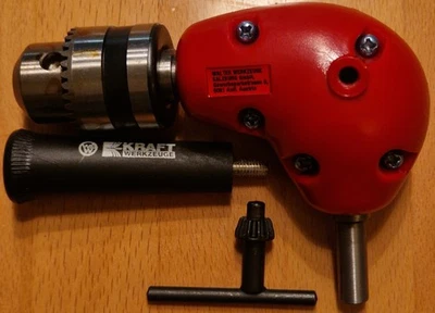 Winkelbohrvorsatz (90°) mit 10 mm Zahnkranzbohrfutter / OVP - Bild 1 von 3