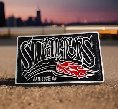 复古铸铝 * 陌生人 圣何塞 CA * 非常罕见的汽车俱乐部牌匾 — 第 1/4 张图片