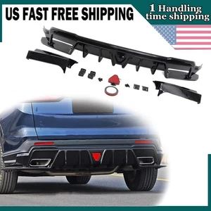 Glossy Black Rear Bumper Diffuser Lip Spoiler Fits Honda CR-V CRV 2023~2025 LED - Picture 1 of 16
